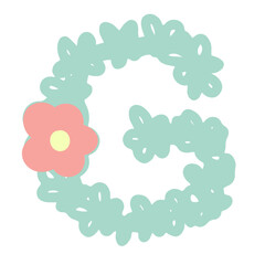 blooming flower G Uppercase