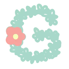 Meubelstickers blooming flower G Uppercase © Apollo no.64