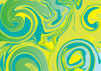  マーブル、模様、グリーン、黄緑、イエロー、黄色、染め、縞波紋、サイケデリック、渦、綺麗、ロック