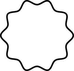 Black line label template banner vector illustration. Contour curved shape tags, bookmarks or labels with blank space for message for special offer marketing.