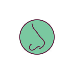 Obraz premium Nose color line icon. Sense of smell