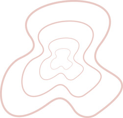 Abstract concentric organic shape vector illustration. Minimalistic liquid form, organic stain or geometric spot for modern abstract design or trendy fashion pattern