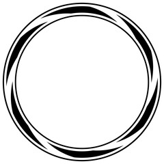 Black vector round frame. Decorative border