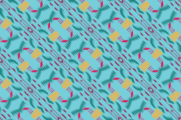 Ethnic ikat fabric batik textile seamless pattern digital vector design for Print saree Kurti Borneo Fabric border brush symbols swatches stylish