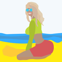 blonde girl on the beach
