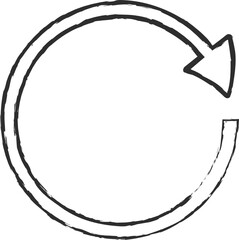 Chalk style circular arrows symbols collection vector illustration. Reuse or process icon, reset or process pictogram, chalked sketch arrows set isolated on blackboard for presentation or infographic