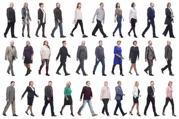 Fototapeta premium group of successful business people in motion isolated