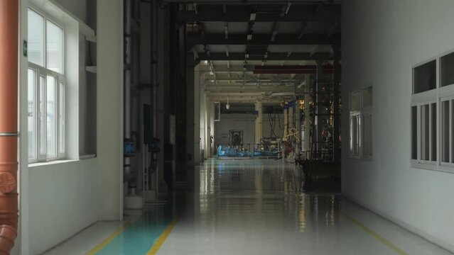 Empty corridor at the factory