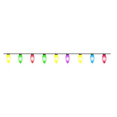 Many colored holiday lights, Christmas garland