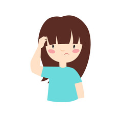 The girl is sick. The girl has a fever. Headache, cold. The child got sick. Quarantine.