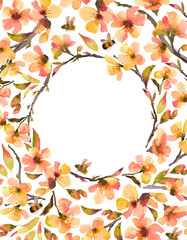 Watercolor Spring Flowers Frame Transparent PNG