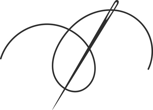 recommend clip art: Needle and thread silhouette icon vector illustration. Tailor logo with needle symbol and curvy thread isolated on white background. Tailor sign template, sewing instrument design, fashion icon