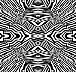 Fototapeta na wymiar Abstract psychedelic stripes for digital wallpaper design. Line art pattern. Monochrome design. Vector print template. Geometry curve lines pattern. Futuristic concept