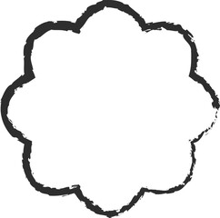 Chalk Retro frame or Price tag for promotion sale offer or decoration, crayon style vintage label or emblem for discount message. Empty emblem or simple tag icon template.