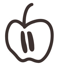 Outline Halved apple 