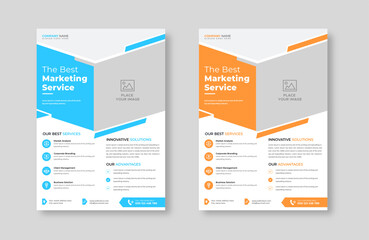 Creative corporate trendy unique business professional marketing agency modern simple leaflet flyer design for attractive business poster layout, business minimal abstract advertising vector template.