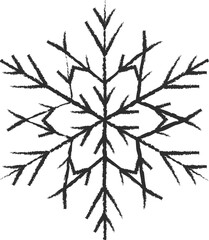 Obraz premium Frozen snowflake symbol collection vector illustration. Chalk style line white snowflakes isolated on blackboard for abstract christmas celebration design or winter season decoration ornament