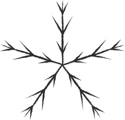 Set of icy snowflakes symbol vector illustration. White chalk sketch frozen snowflake isolated on blackboard for new year celebration snow decoration ornament or christmas festive frost flakes design