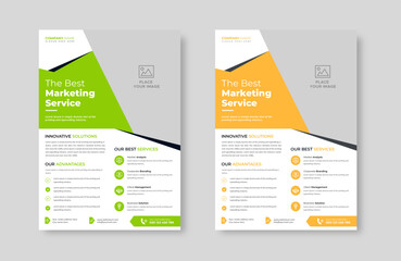 Creative corporate trendy unique business professional marketing agency modern simple leaflet flyer design for attractive business poster layout, business minimal abstract advertising vector template.
