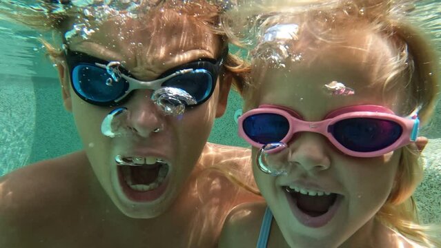 Kids playing in the pool