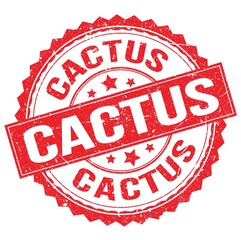 CACTUS text on red round stamp sign