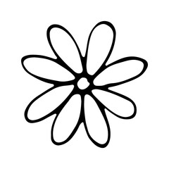 Hand drawn sketch flower isolated on white background