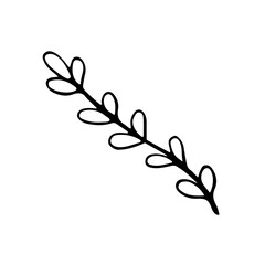 Hand drawn sketch leaf isolated on white background