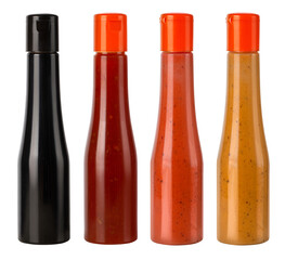 barbecue sauces bottle mockup