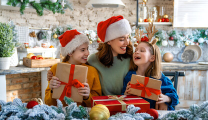 family preparing for Christmas