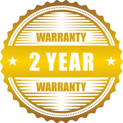 2 year warranty badge isolated on white background. warranty label