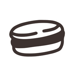 outline Chocolate macaron 