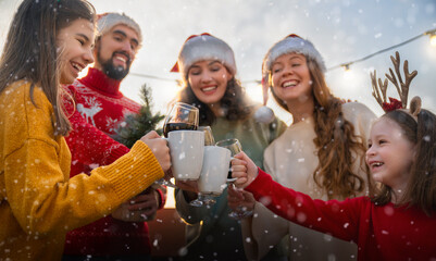 friends are celebrating Christmas