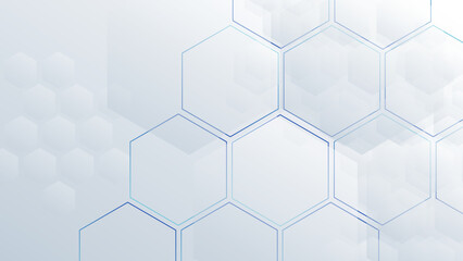 Fototapeta premium White hexagon concept design abstract technology background vector illustration