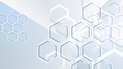 Obraz na płótnie Canvas White hexagon concept design abstract technology background vector illustration