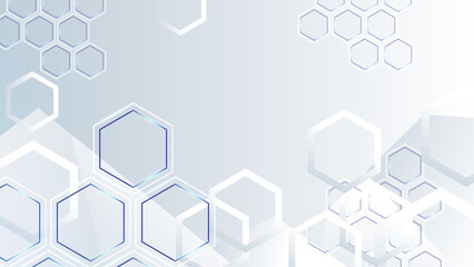 White hexagon concept design abstract technology background vector illustration