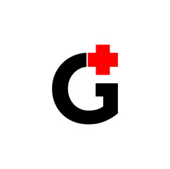 Fototapeta premium G plus company name initial letter icon.
