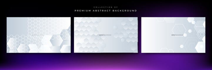 Abstract white hexagon background. Vector Illustration