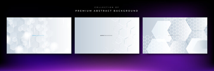 Abstract white hexagon background. Vector Illustration