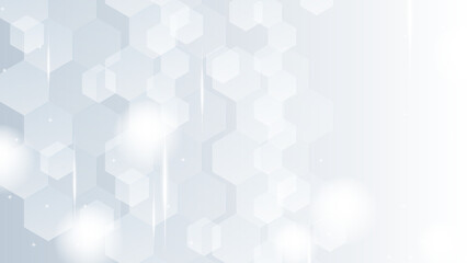Abstract white hexagon background. Vector Illustration