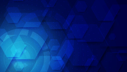 Abstract hexagon background for digital hi tech technology design. Vector illustration. Digital technology innovative concept.