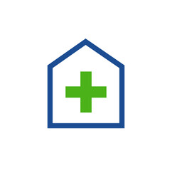 Medical here vector green plus icon.