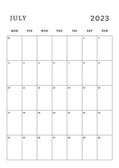 Monthly Planner July