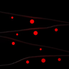 Black background with shiny red dots