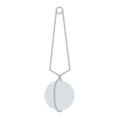 Tea strainer with handle. Metal device for brewing or infusing leaf tea and herbal drinks