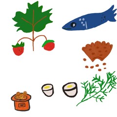 Swedish traditional christmas food hand drawing background for christmas holiday design