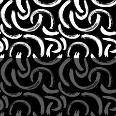 Dry Brush Strokes Seamless Pattern. Hand Drawn Artwork Abstract Vector Background