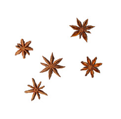star anise isolated on white background