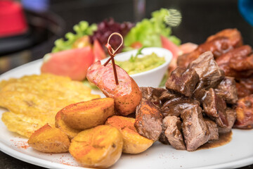 Typical colombian food and drinks, bar snacks