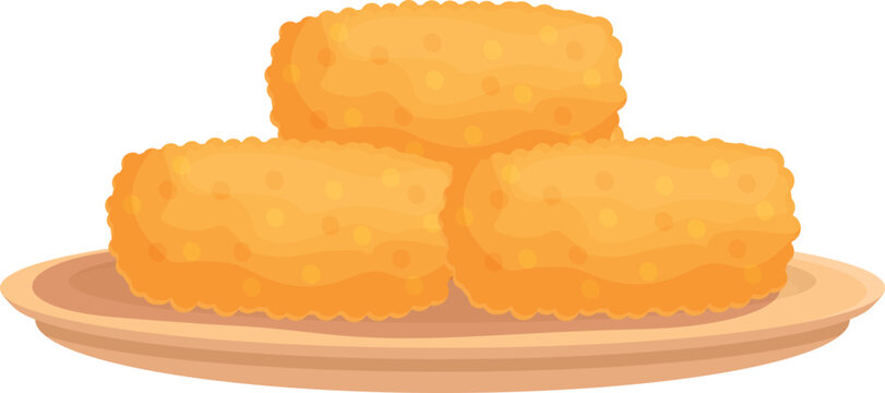 Homemade croquette icon cartoon vector. Cuisine dish. Snack food
