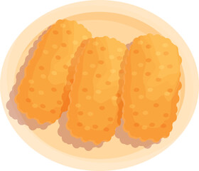 Cooking food icon cartoon vector. Fried food. Snack dish